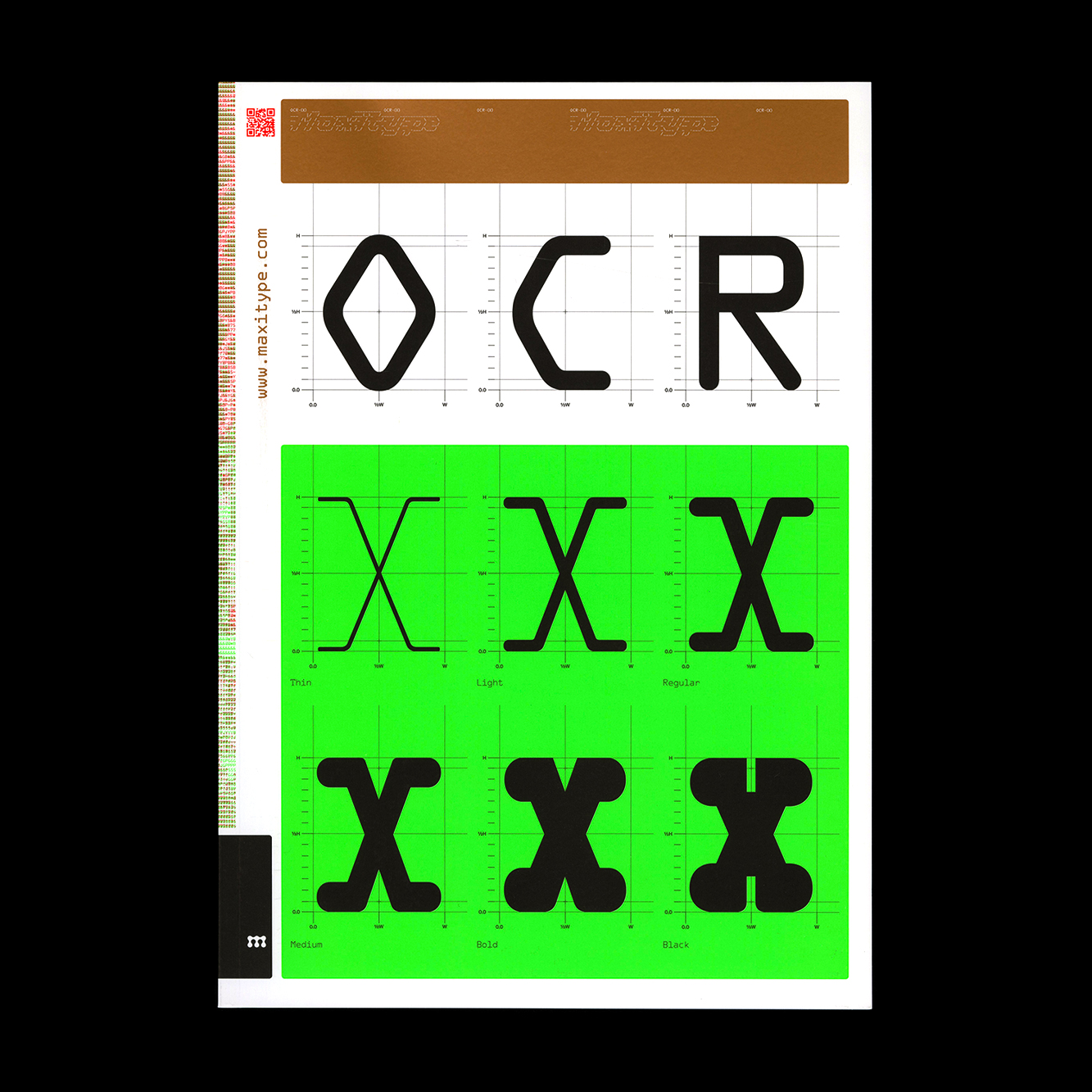 OCR-X Type Specimen (includes Font License)