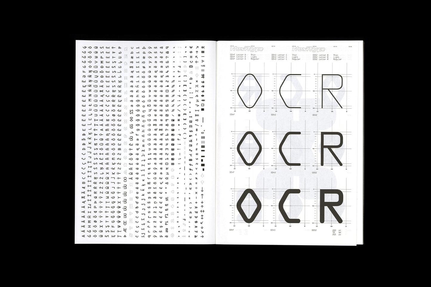 OCR-X Type Specimen (includes Font License)